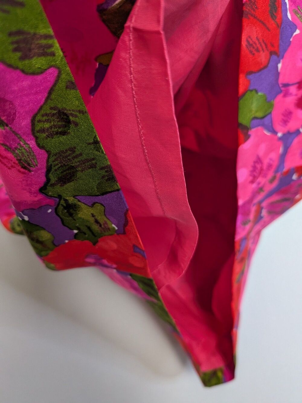 August Silk Dress Pink Green Floral 100% Silk Scoop Neck Racer Back Tank Sz 10 - Picture 12 of 13
